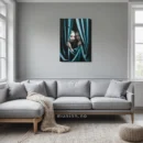 En mørk, surrealistisk komposisjon som understreker en atmosfære av mystikk.