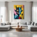 Ekspressivt kunstverk som viser harmoni mellom lys og skygge.