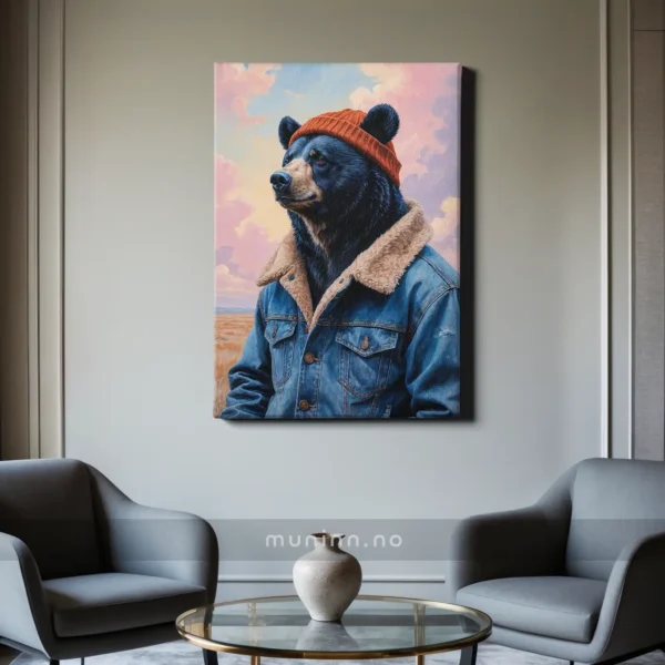 Digital urbjørn kunst med sjarmerende dyrefigur